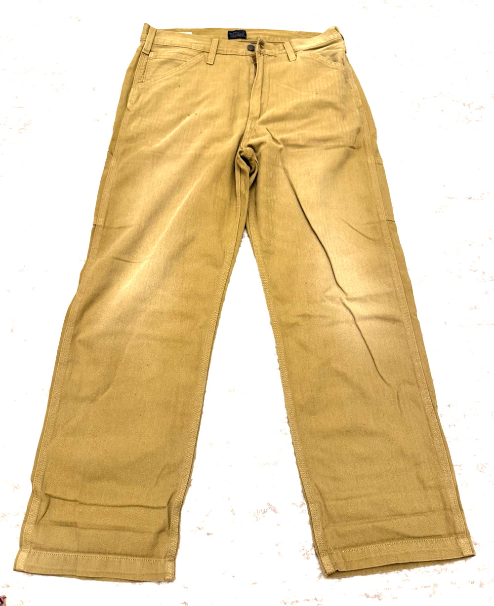 Levi's Straight Leg Pants Men's 34x32 Brown Cotton Casual Chino Jeans.